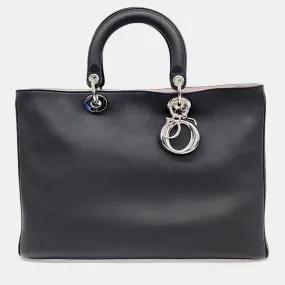 Black Leather Diorissimo Tote Bag