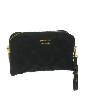 Black Nylon Embroidered Pouch with Guarantee Card - Made in Italy