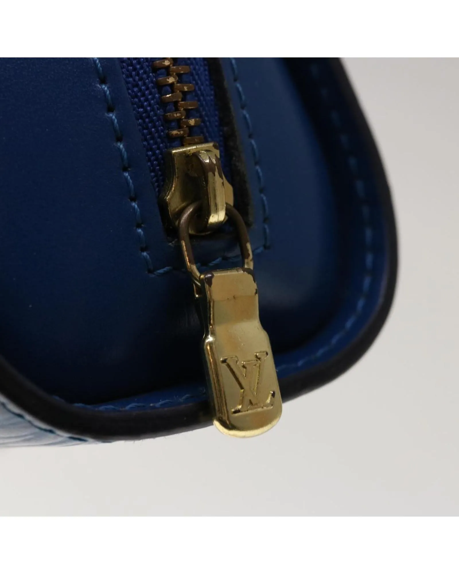 Blue Epi Leather Pouch - Small Size