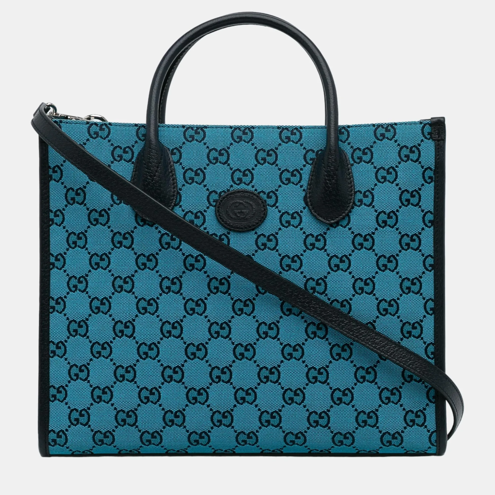 Blue GG Canvas Satchel