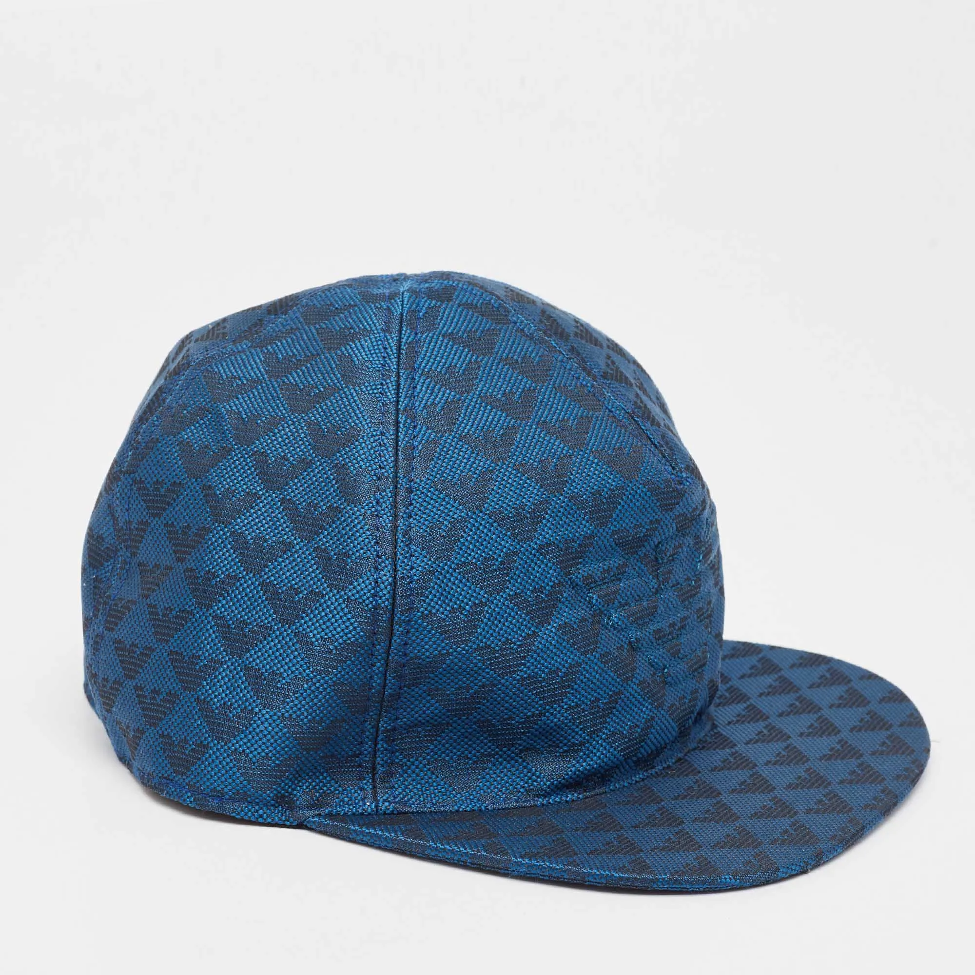 Blue Monogram Pattern Canvas Baseball Cap S