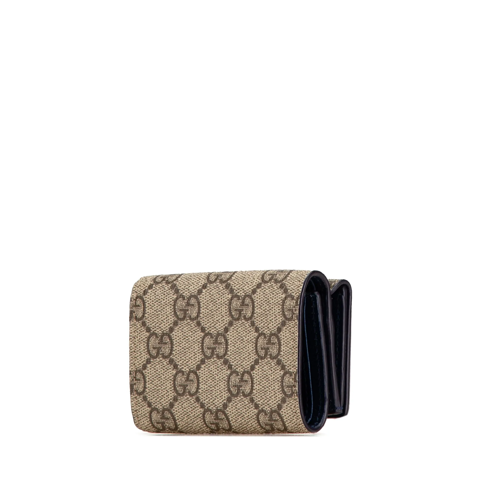 Brown Gucci GG Supreme Compact Wallet