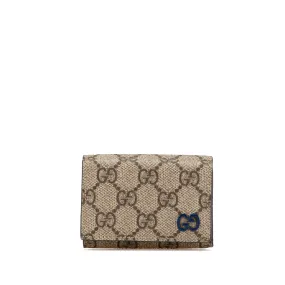 Brown Gucci GG Supreme Compact Wallet