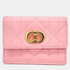 Christian Pink Quilted Leather Miss Caro Shoulder Bag