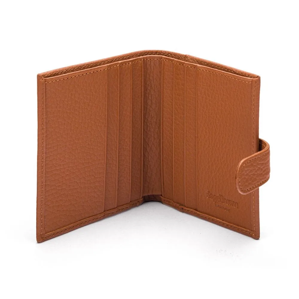 Compact Leather Billfold Wallet With Tab - Tan