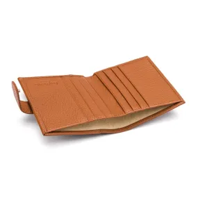 Compact Leather Billfold Wallet With Tab - Tan