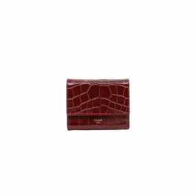 compact wallet  brown crocodile printed ghw