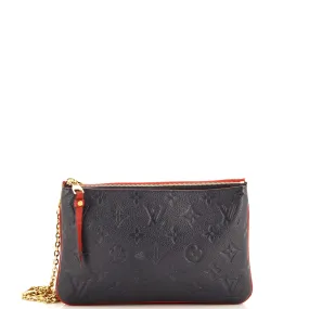 Double Zip Pochette Monogram Empreinte Leather