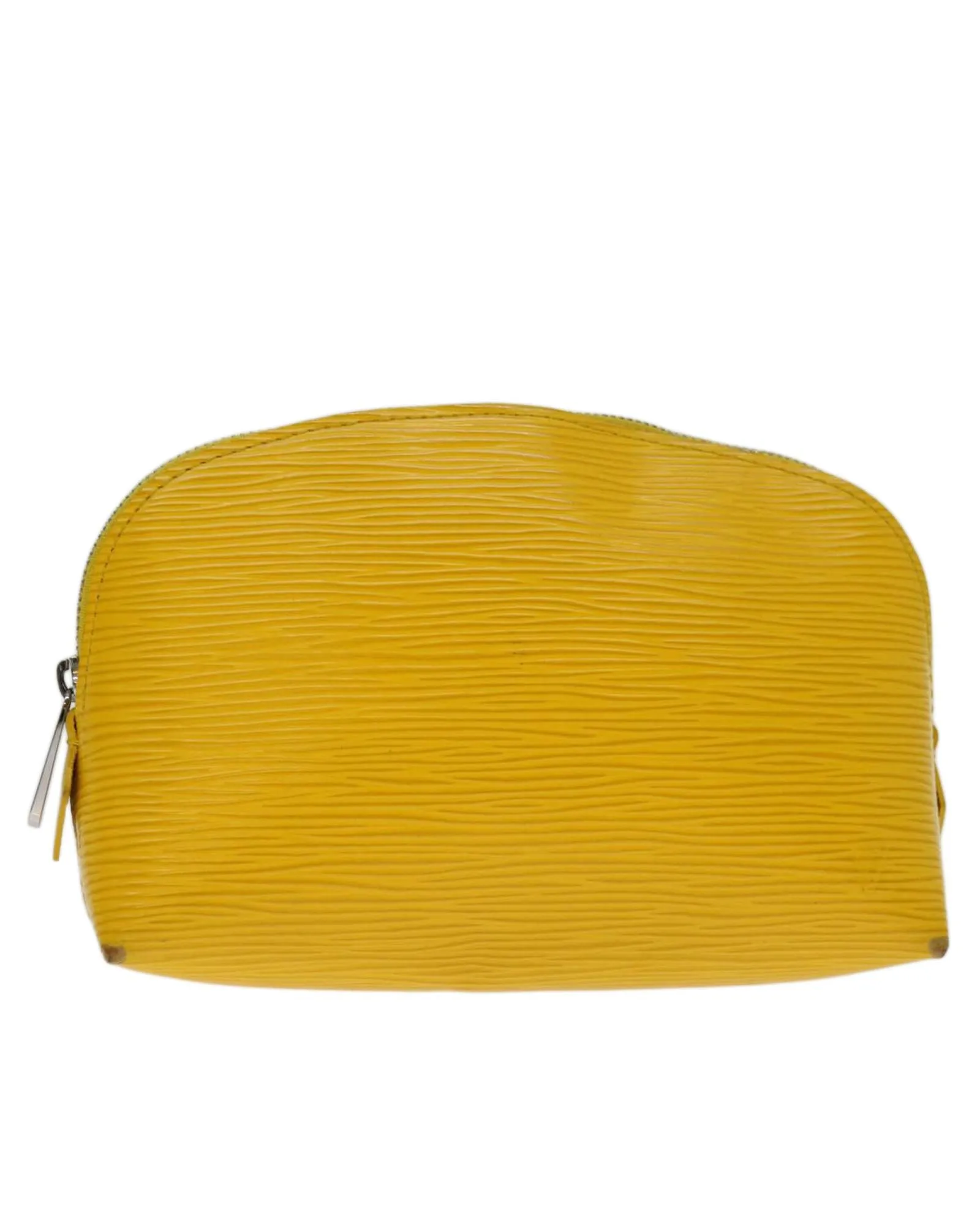 Epi Pochette Cosmetic Pouch in Yellow Citron Leather - LV Authentic