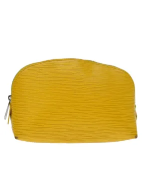 Epi Pochette Cosmetic Pouch in Yellow Citron Leather - LV Authentic