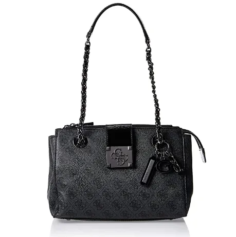 Guess Logo City Small Society Satchel SM747608 Coal