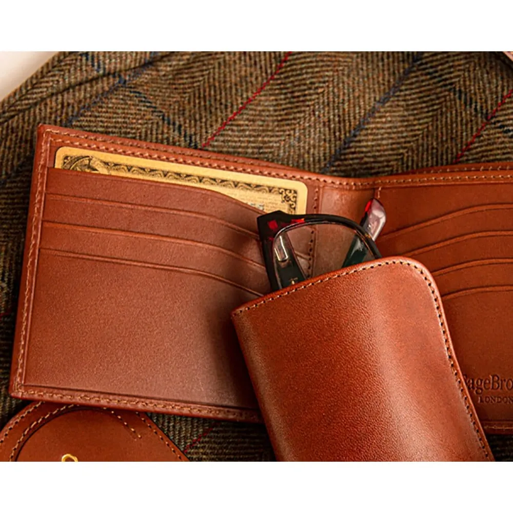 Large Leather Glasses Case - Havana Tan