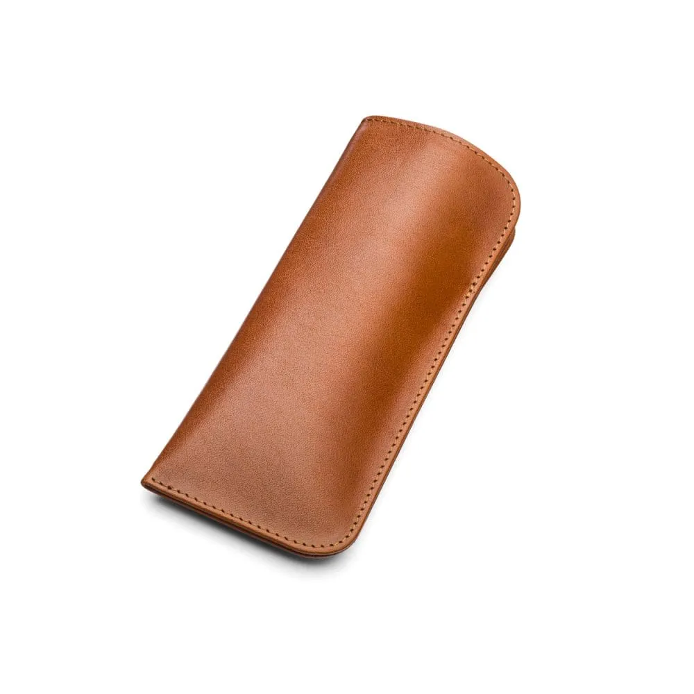 Large Leather Glasses Case - Havana Tan