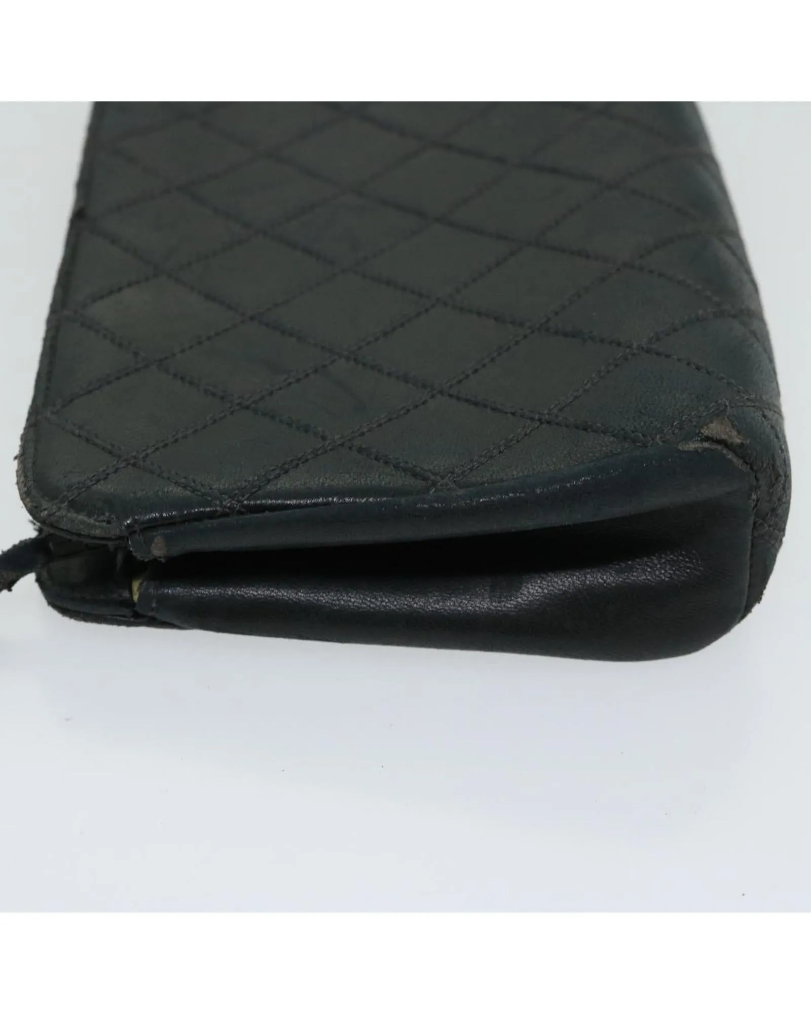 Leather Bicolore Pouch with Iconic CC Logo by CHANEL