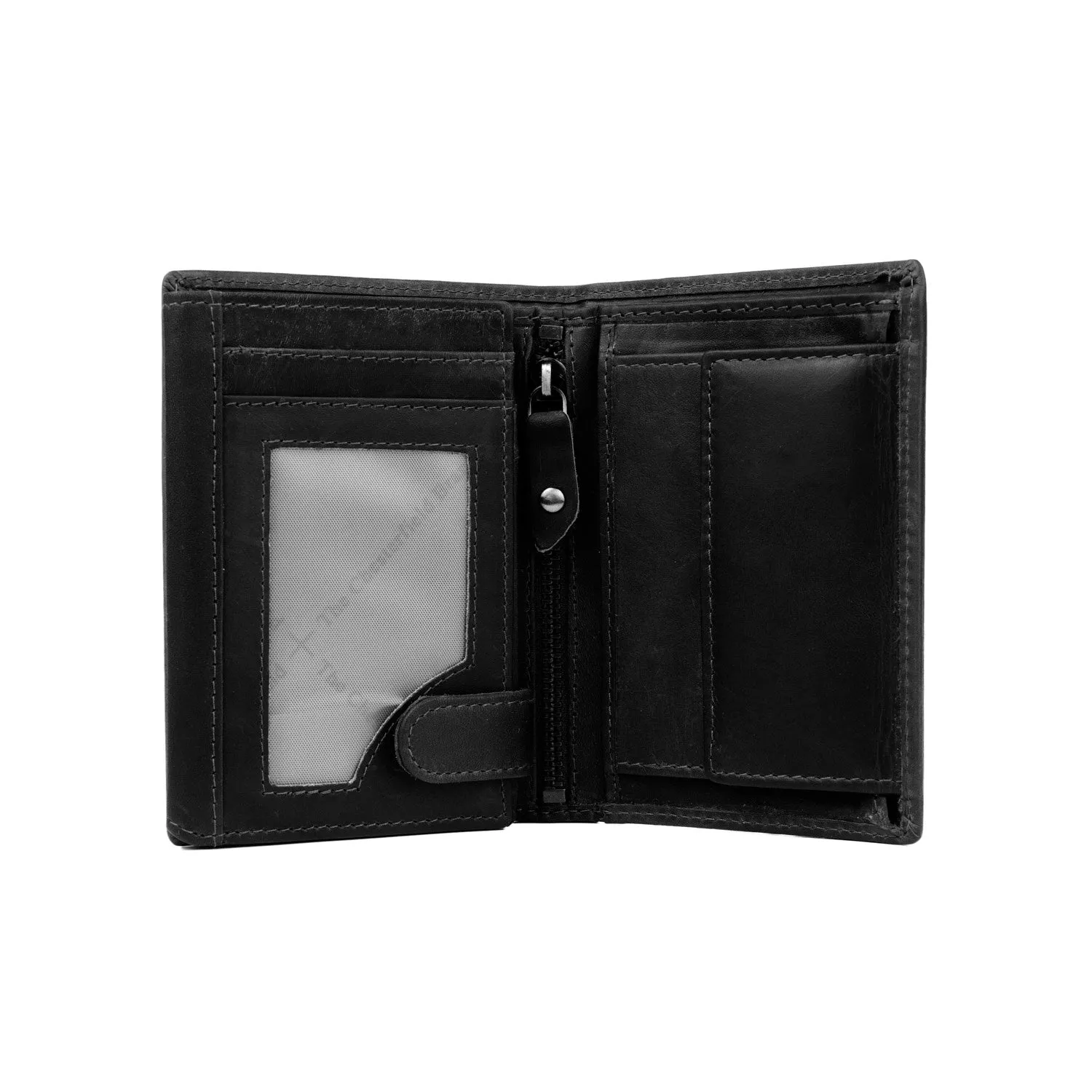 Leather Wallet Black Hazel