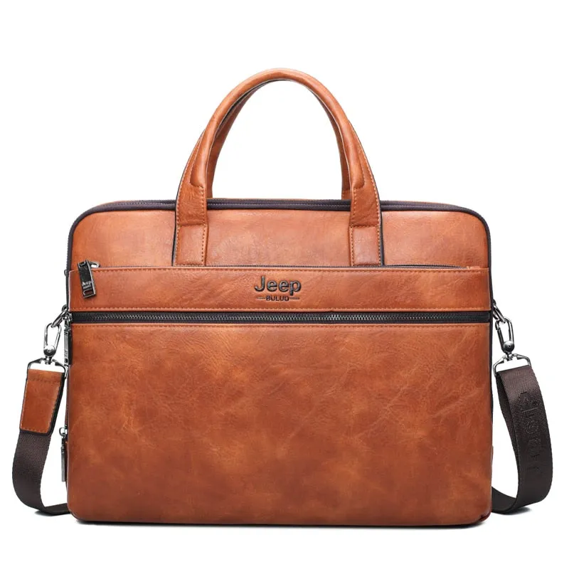 Men's Leather Briefcase For 14 Inches Laptop