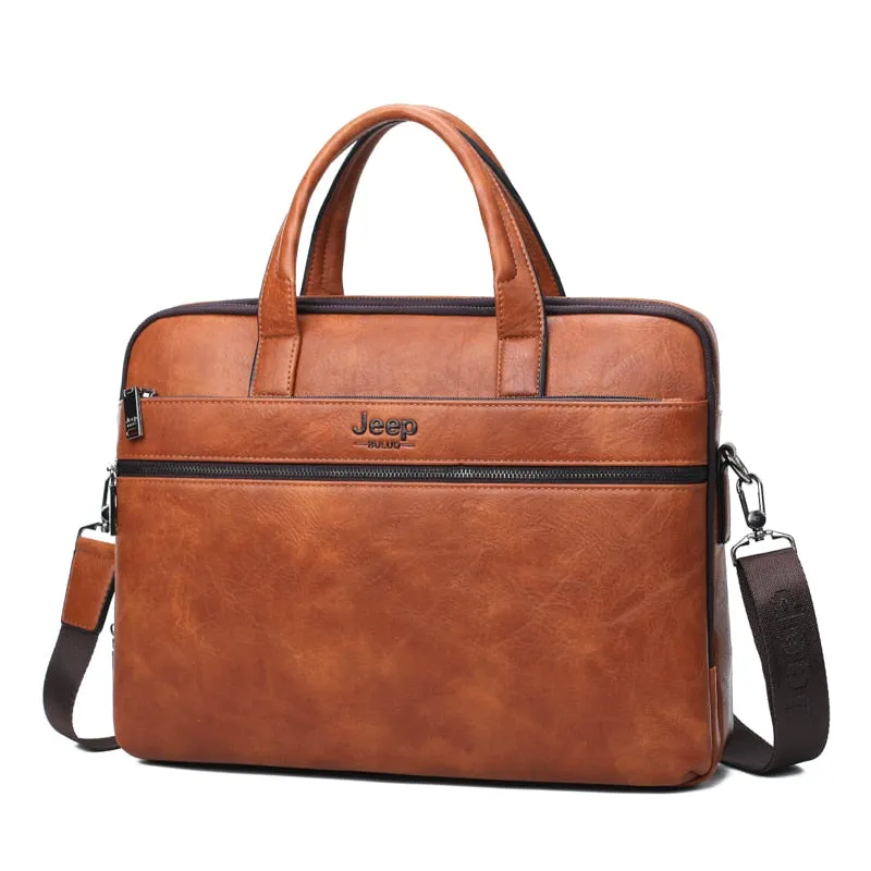 Men's Leather Briefcase For 14 Inches Laptop