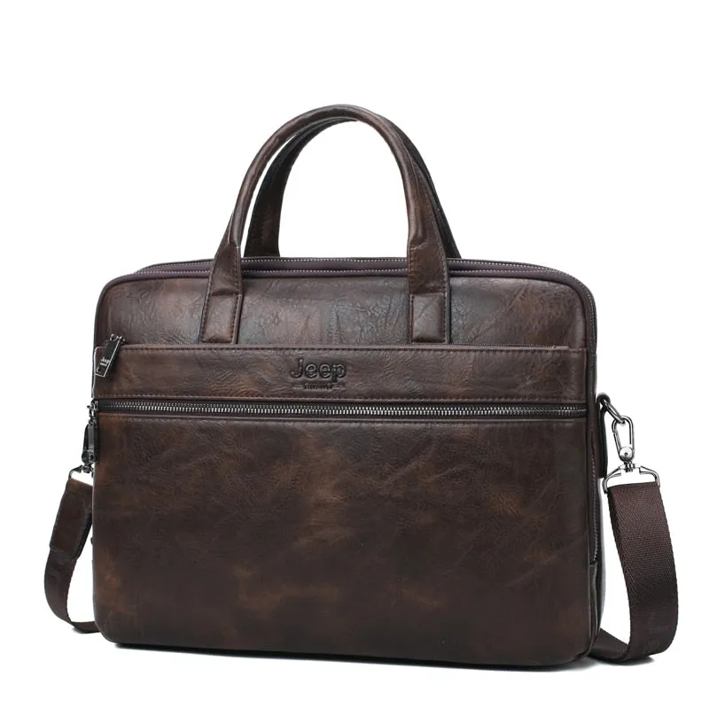 Men's Leather Briefcase For 14 Inches Laptop