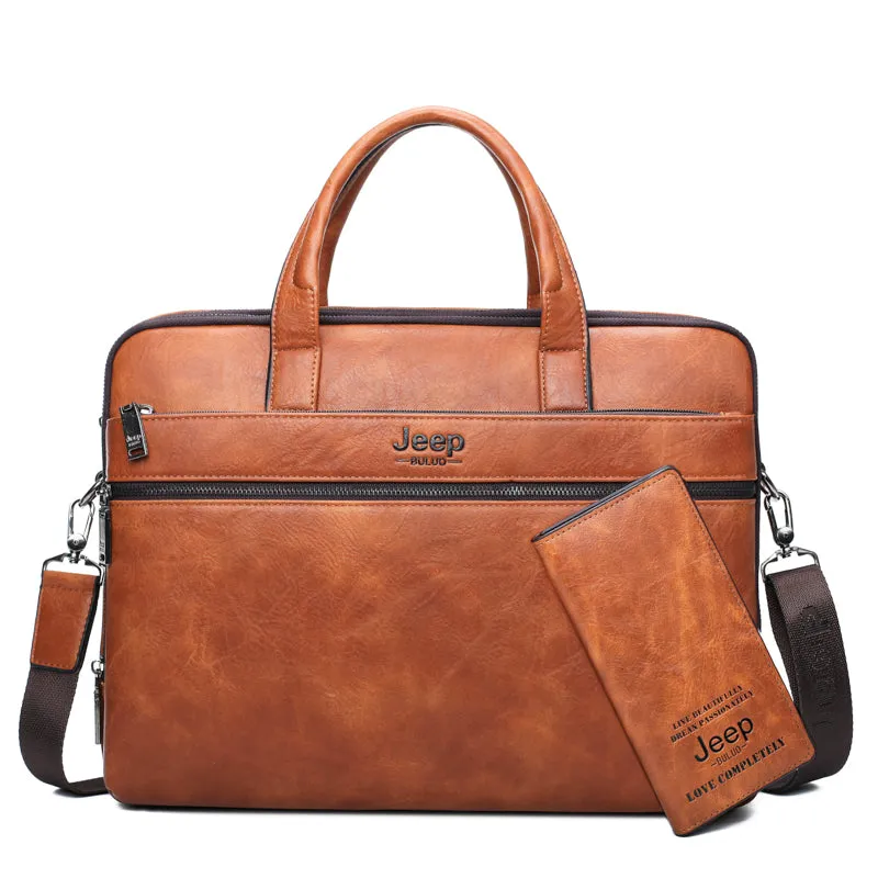 Men's Leather Briefcase For 14 Inches Laptop