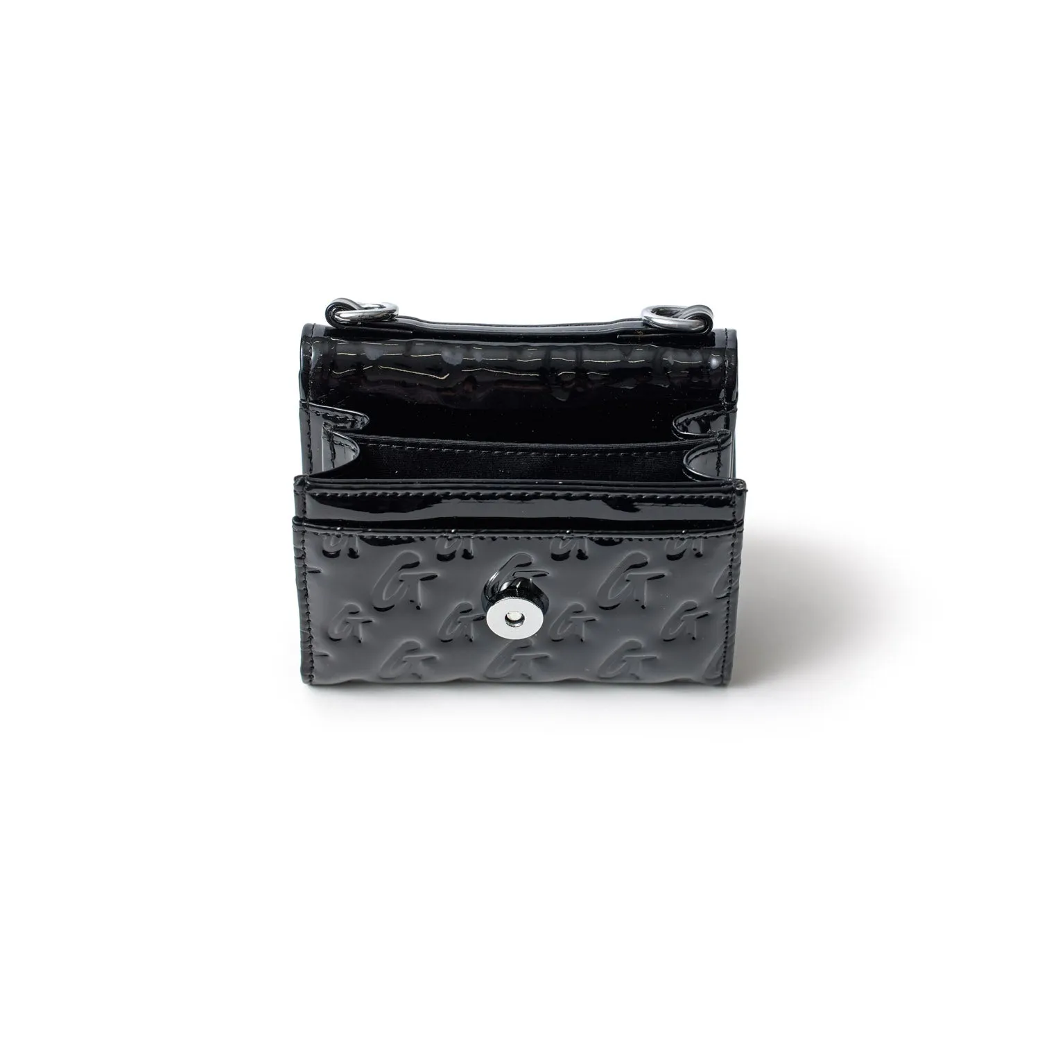 MONOGRAM SILVER COMPACT WOC - MIRROR BLACK