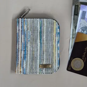 Multicolored Shimmery Striped Upcycled Handwoven D Wallet (DW1224-006) PS_W