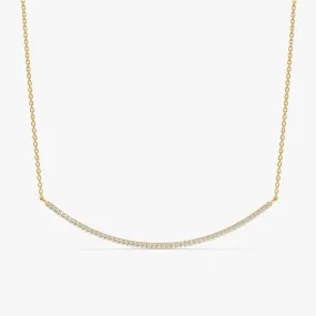 Natural Diamond Sleek Curved Bar Necklace, Ava