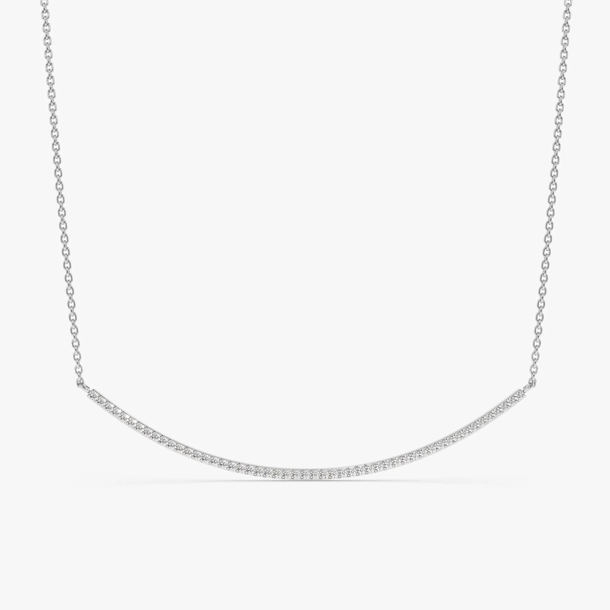 Natural Diamond Sleek Curved Bar Necklace, Ava