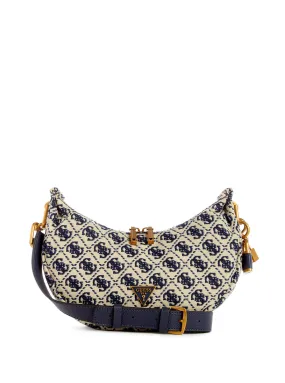 Navy Blue Logo Shemara Mini Hobo Satchel Bag