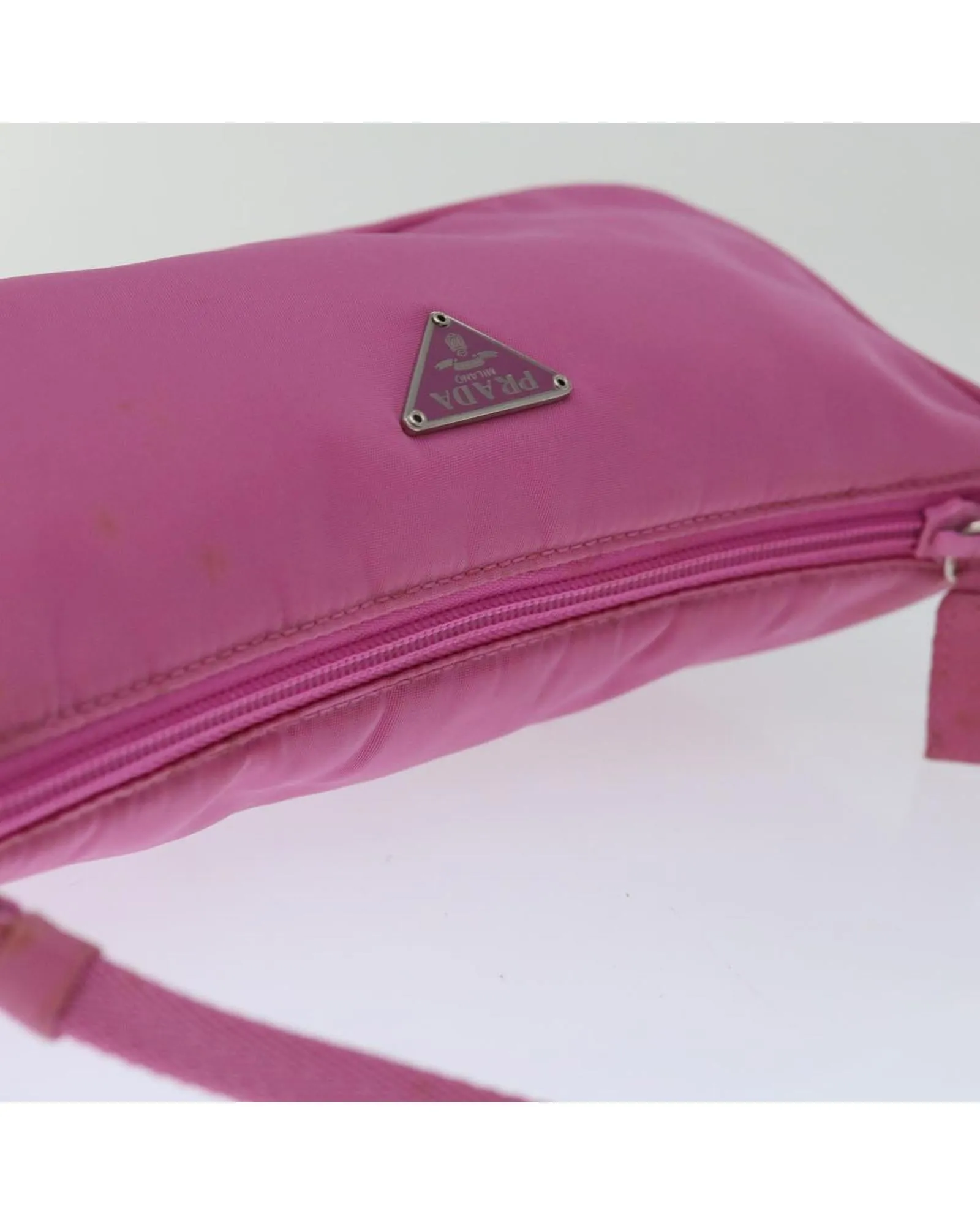 Nylon Accessory Pouch in Pink by PRADA