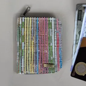 Shimmery Multicolored Striped Upcycled Handwoven D Wallet (DW1224-016) PS_W