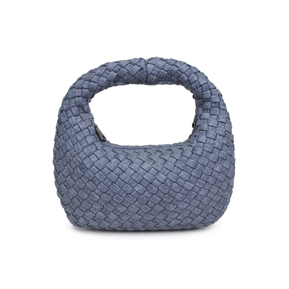 Sol and Selene Dare to Dream Woven Small Clutch Bag - Dark Denim