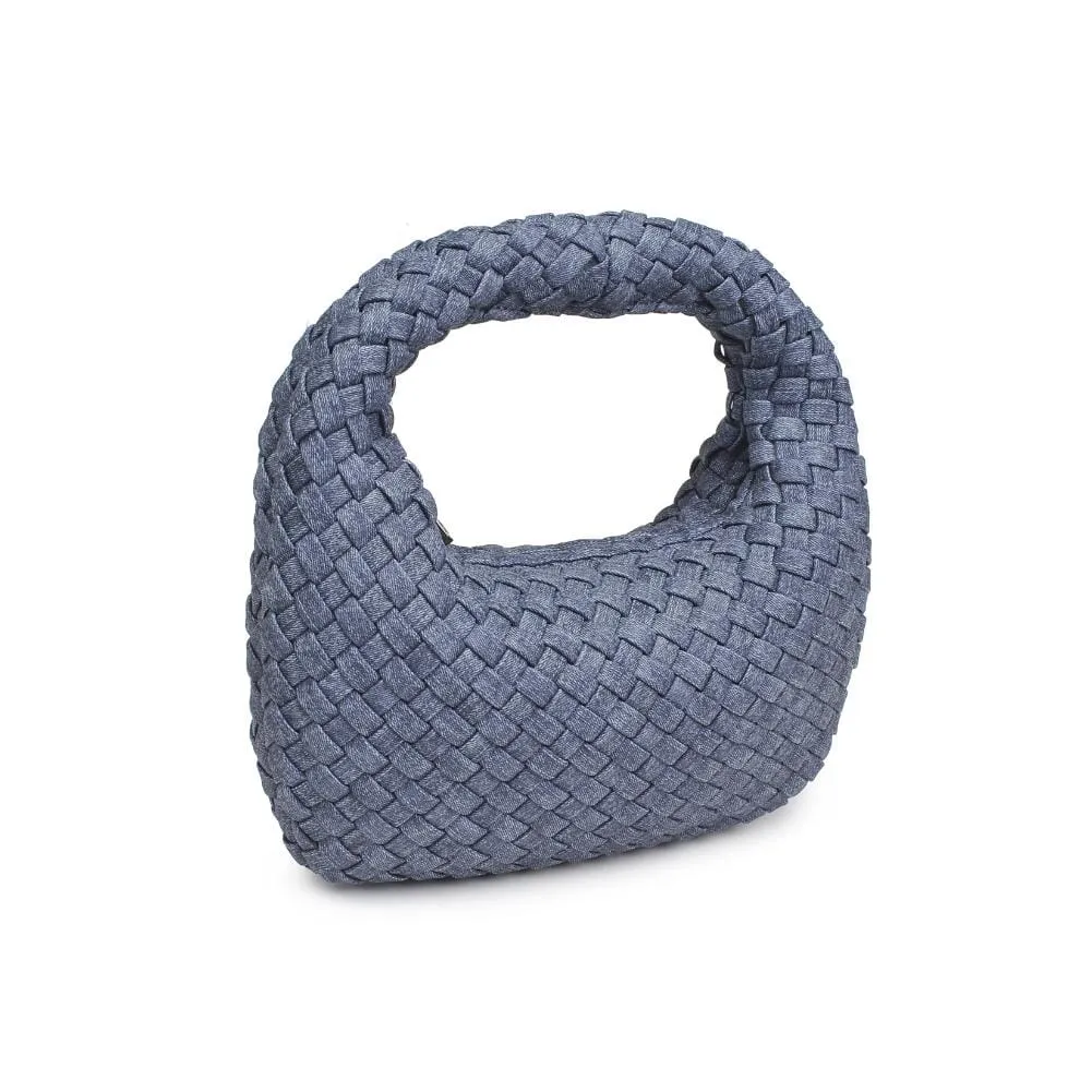 Sol and Selene Dare to Dream Woven Small Clutch Bag - Dark Denim