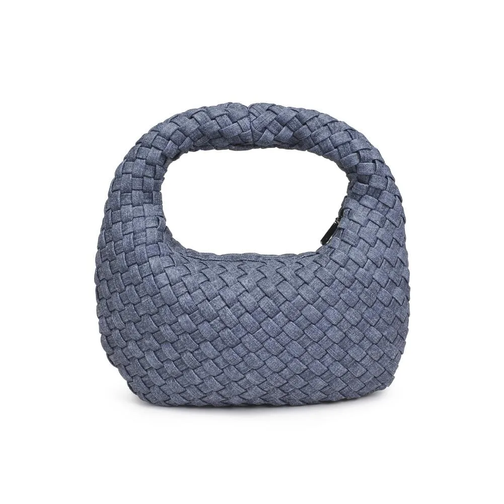 Sol and Selene Dare to Dream Woven Small Clutch Bag - Dark Denim