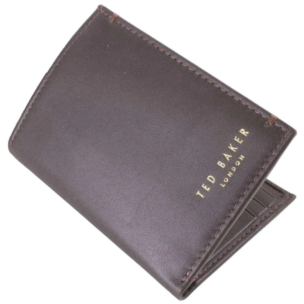 Ted Baker Jonny's Leather Card Holder Wallet in Chocolate Brown