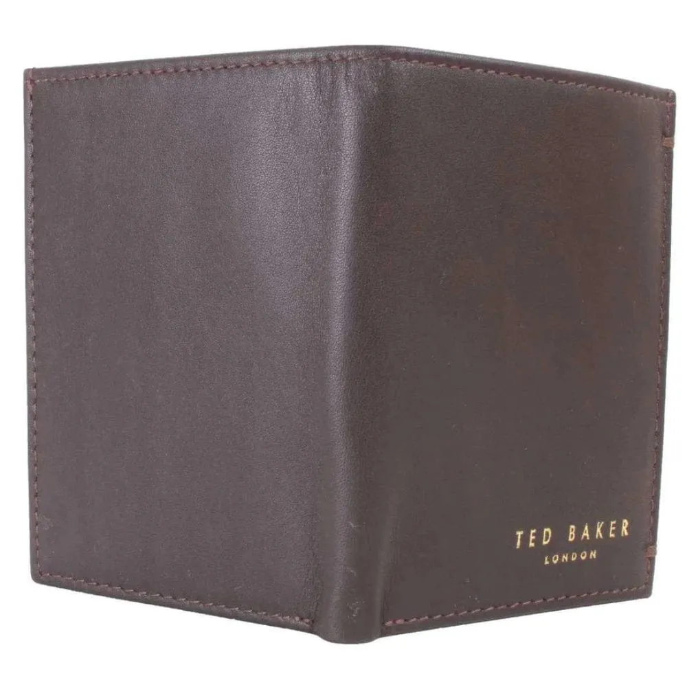 Ted Baker Jonny's Leather Card Holder Wallet in Chocolate Brown