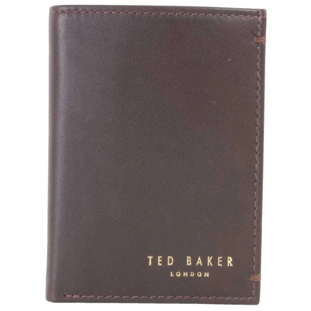 Ted Baker Jonny's Leather Card Holder Wallet in Chocolate Brown