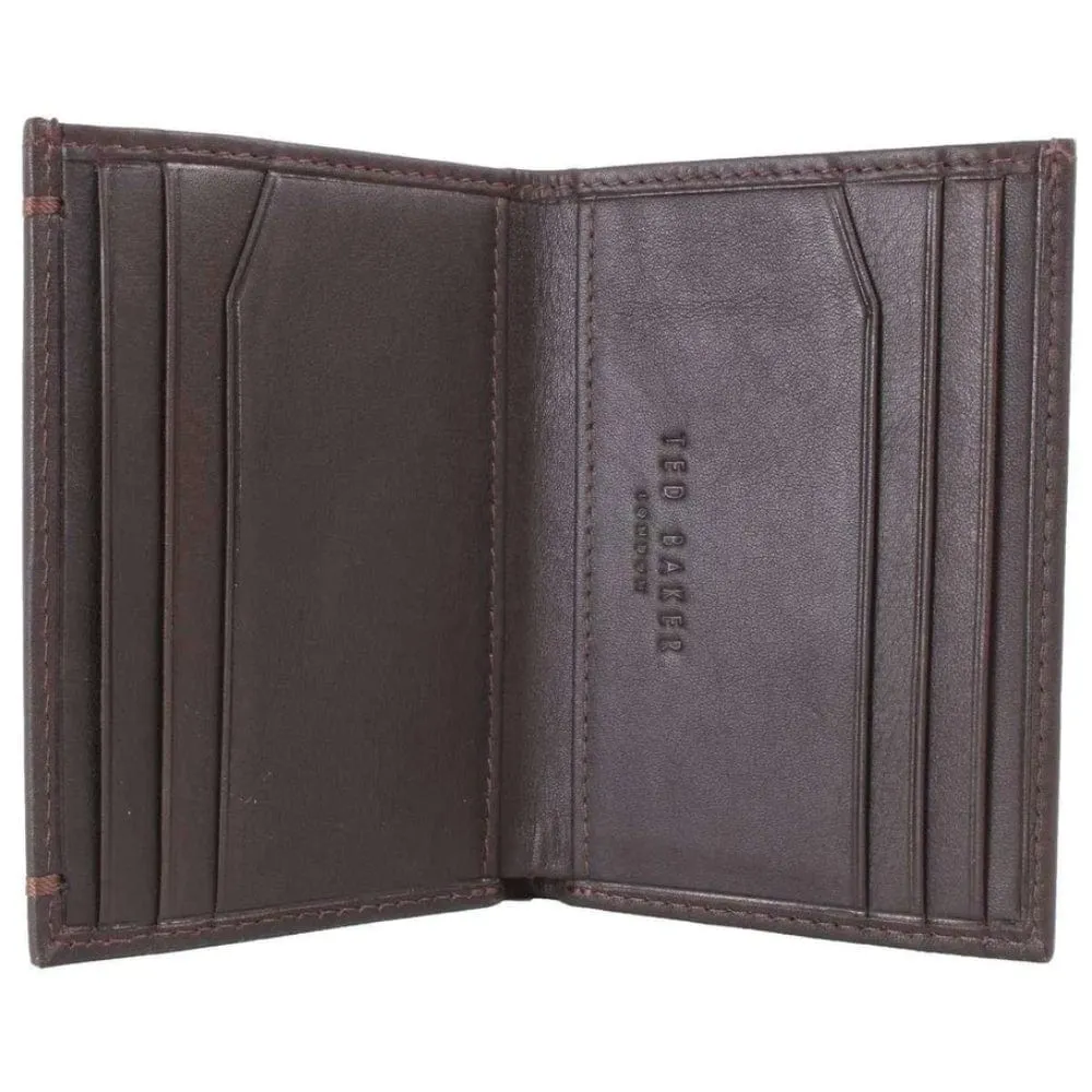 Ted Baker Jonny's Leather Card Holder Wallet in Chocolate Brown