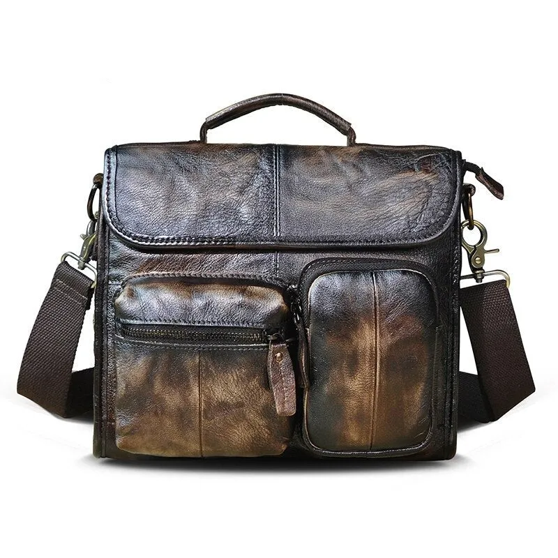 West Louis™ Vintage Lawyer Business-Men Leather Briefcase